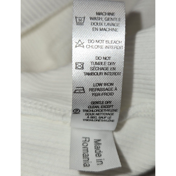 I.D. Sarrieri Womens UK 2XL Hoodie Charlie Cold-shoulder Ribbed Cream Cropped - Picture 13 of 13